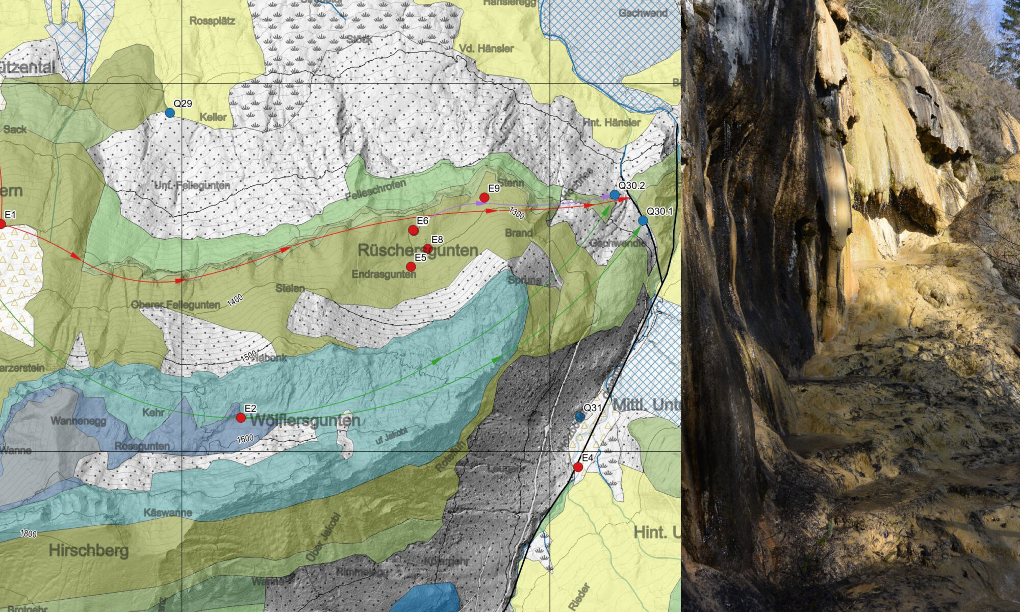 Hydrogeologie - Quellschutzgebiet, Einzugsgebiet, Quelltuff